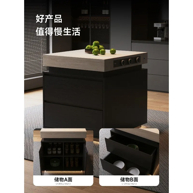 Shimadai Workshop Italian Light Luxury Island Cabinet Separate Open Restaurant Movable Slate Bar Table Integrated Cabinet