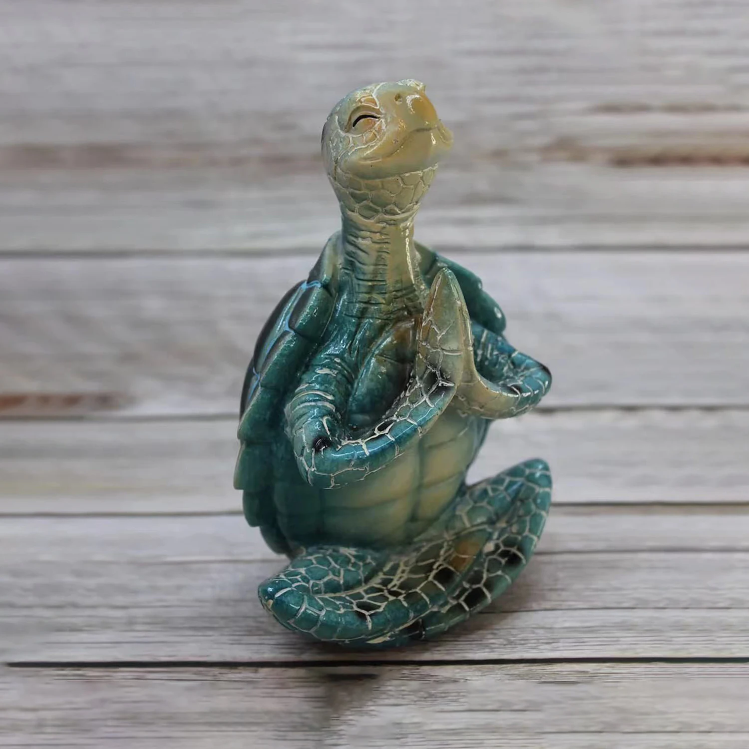 Resin Craft Meditation Turtle Statue Home Garden Office Sculptures Peacefulness Meditating Turtle Figurine Ornament Decoration