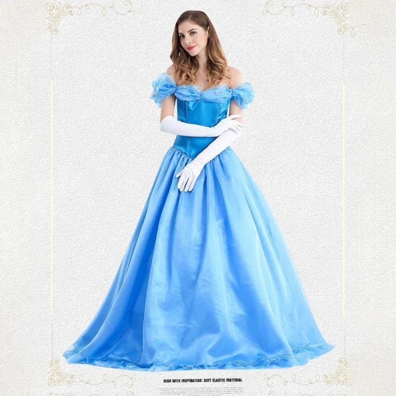 Halloween Party Women's Cospaly Cinderella Blue Dress Carnival Party Costumes Christmas Girlfriend Gift Anime Cosplay