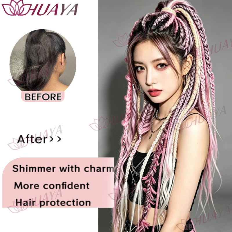 Women’s Synthetic Fiber Cool Girl Dreadlock Hair Extensions, High Elastic Tie, Perfect for Daily & Party Styles image 6