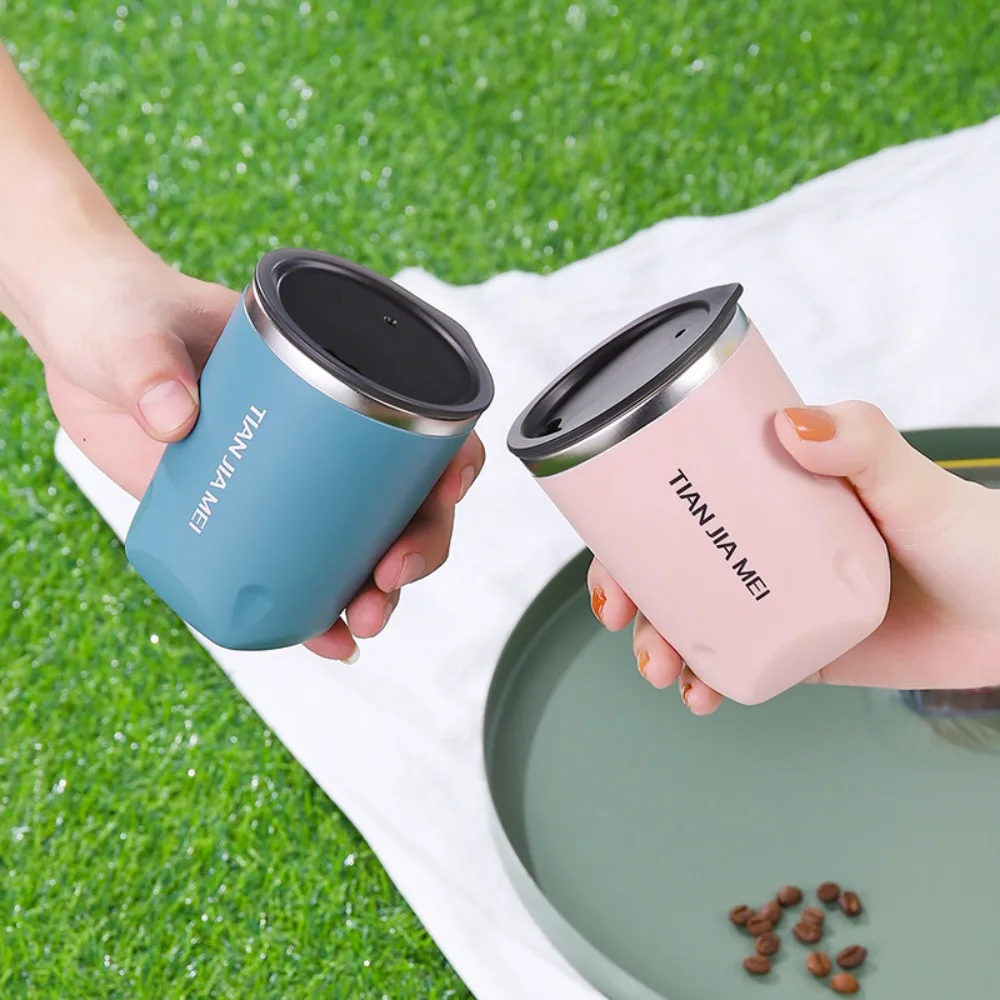 300ml Coffee Mugs Stainless Steel Thermos Cup Tea Coffee Water Cup Vacuum Insulated Travel Mug Car Mugs Household Office Mug