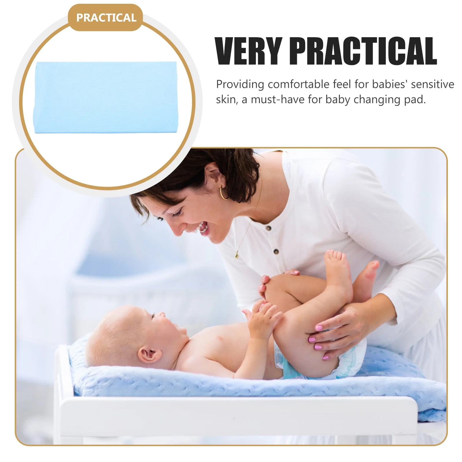 

Baby Diaper Changing Pad Cover Washable Detachable Cotton Stretchy Protector For Nursery Crib Bassinet Cradle Infant