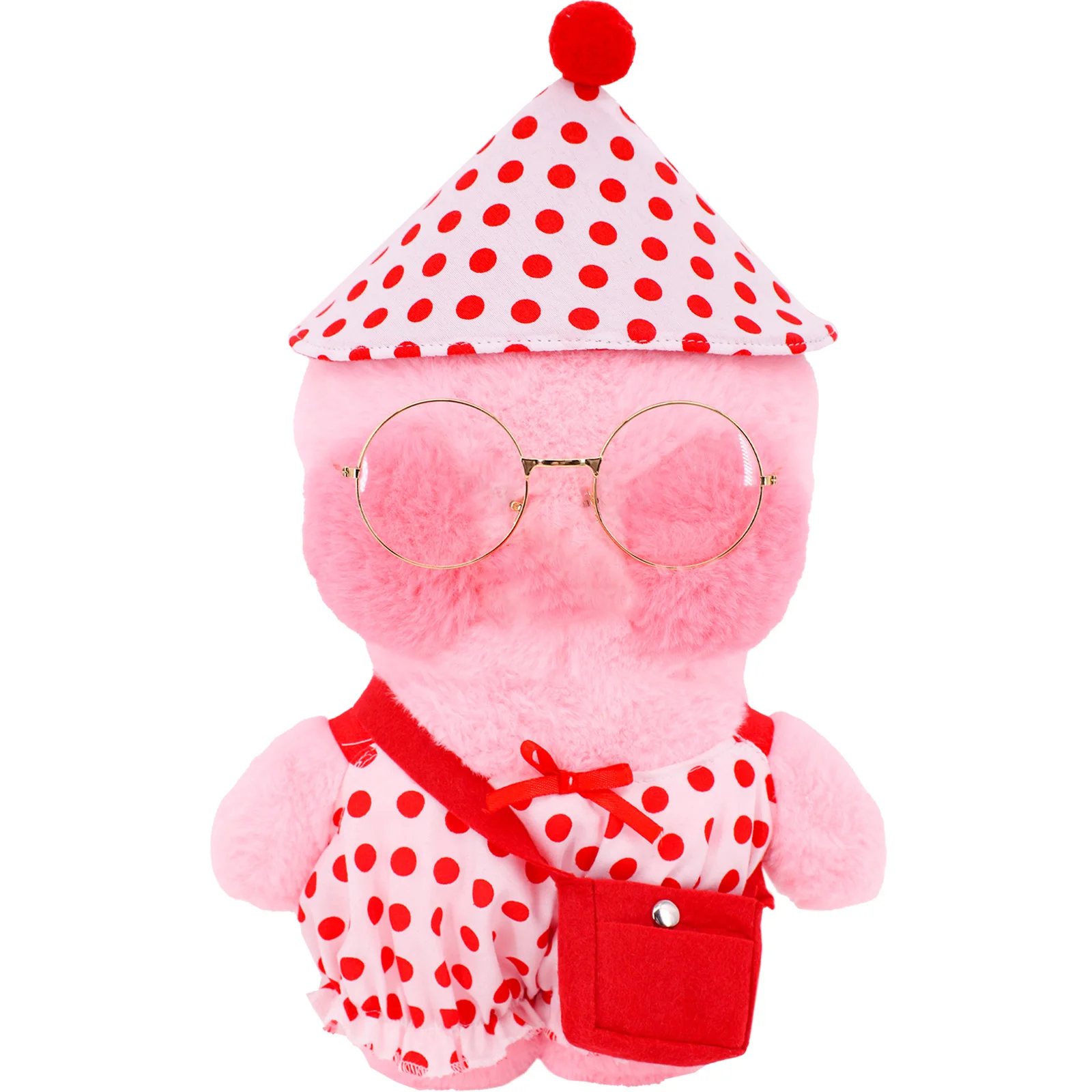 Nieuwe Kawaii Eend Pluche Kleding Accessoires Speelgoed Tas Haarband Bril Decoratie Gevulde Poppen Voor Kinderen Meisjes Geschenken