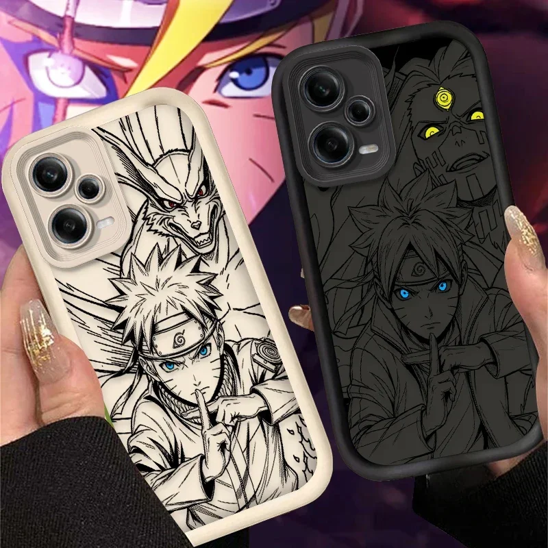 Funda de teléfono suave mate dibujada a mano de Naruto Kurama Boruto para Xiaomi Redmi Note 15 14 13 12 11 10 Pro Plus 5G 14S 12S 11S 10S 4G