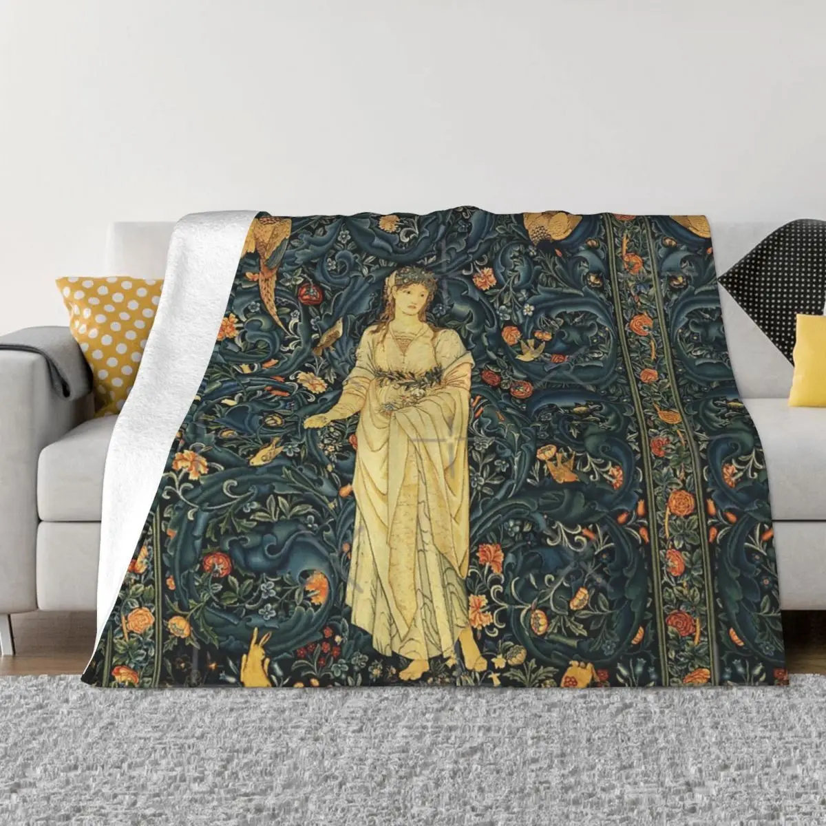 Lady Flora Greenery Forest Animals Home Bed Blankets Quilt For Bed Blankets And Throws Throw Blanket