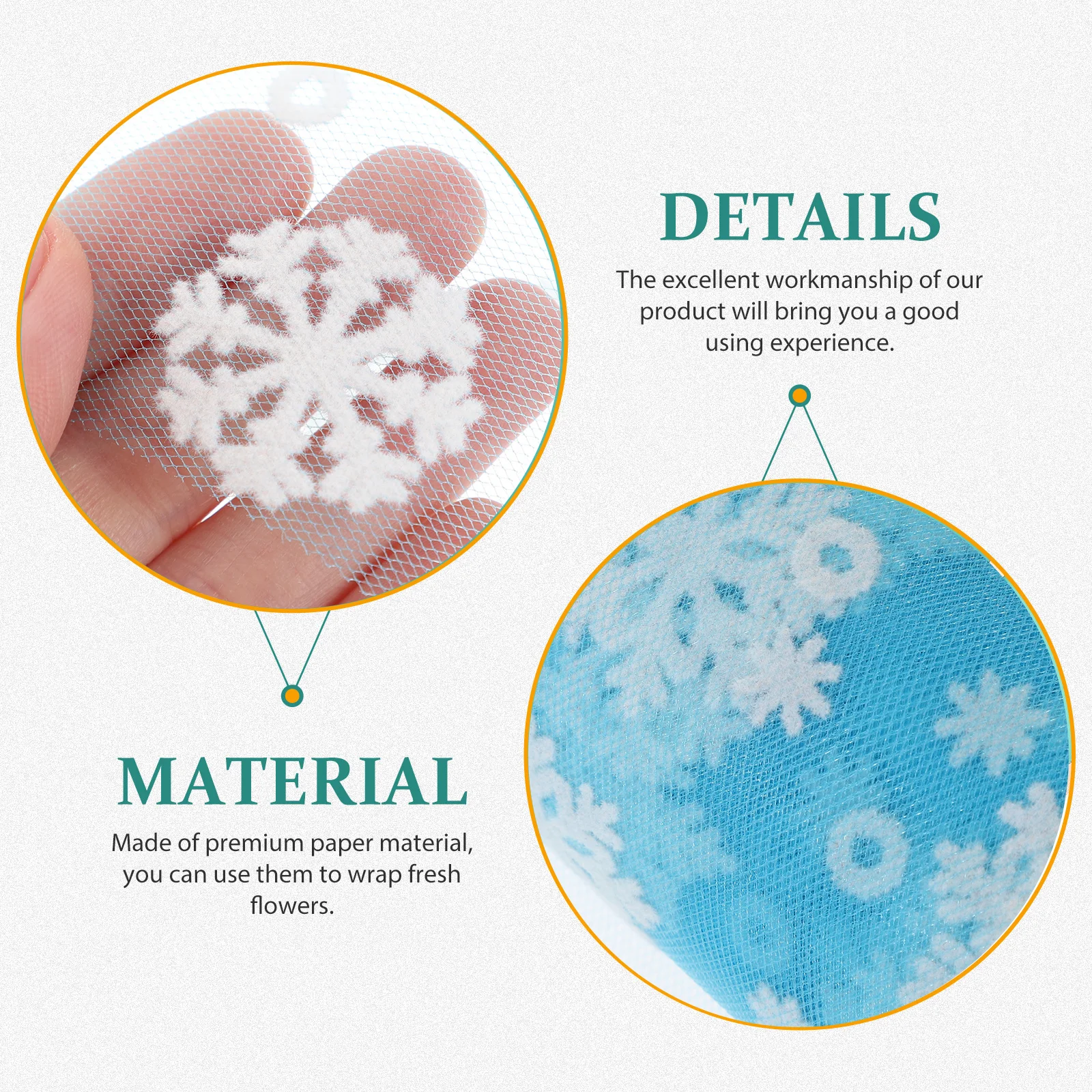 

15cm 10 Yards Snowflake Glitter Organza Tulle Roll Christmas Gauze Ribbon Party Decoration Gift Wrapping Ice Blue