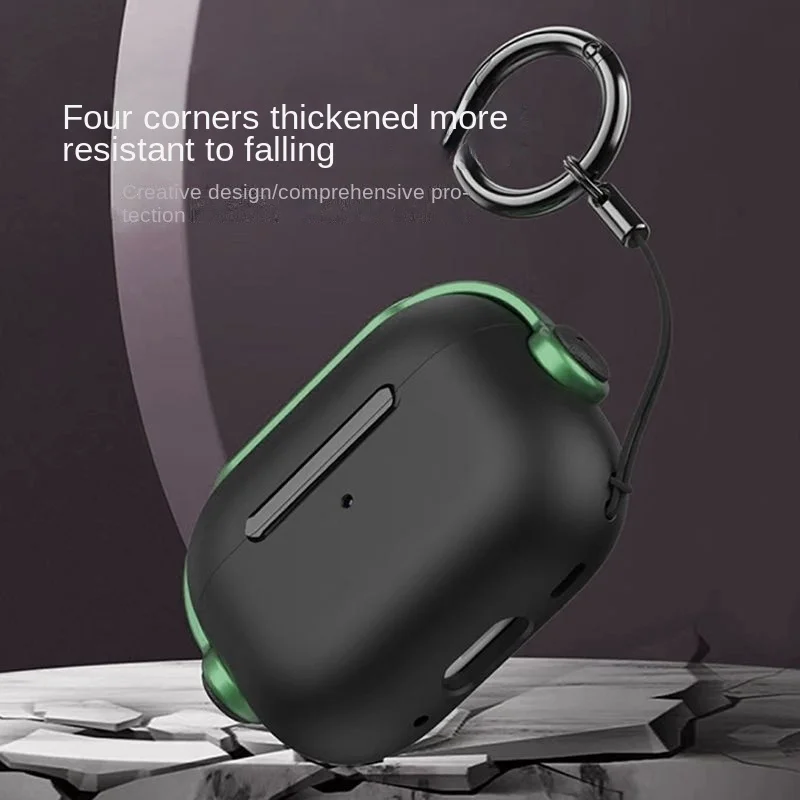 حافظة قابلة للقفل لسماعات الأذن ، حقيبة سماعة مع حامل ، غطاء مضاد للتصادم ومضاد للسقوط ، سماعات AirPods 1 ، 2 ، Pro ، 3 Pro