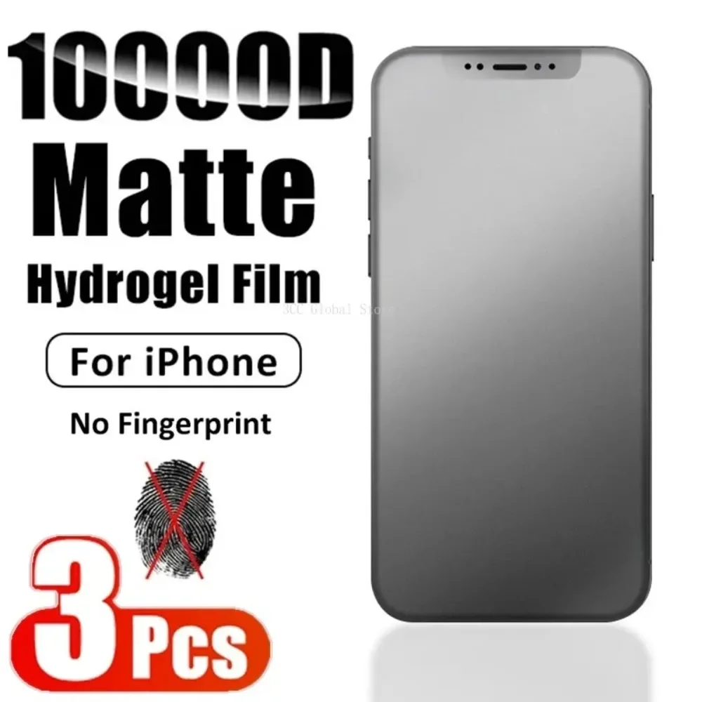 3Pcs Matte Hydrogel Film for iPhone 11 12 13 14 15 Pro Max 12 13 Mini Screen Protector for IPhone X XR XS Max 14 15 7 8 Plus SE