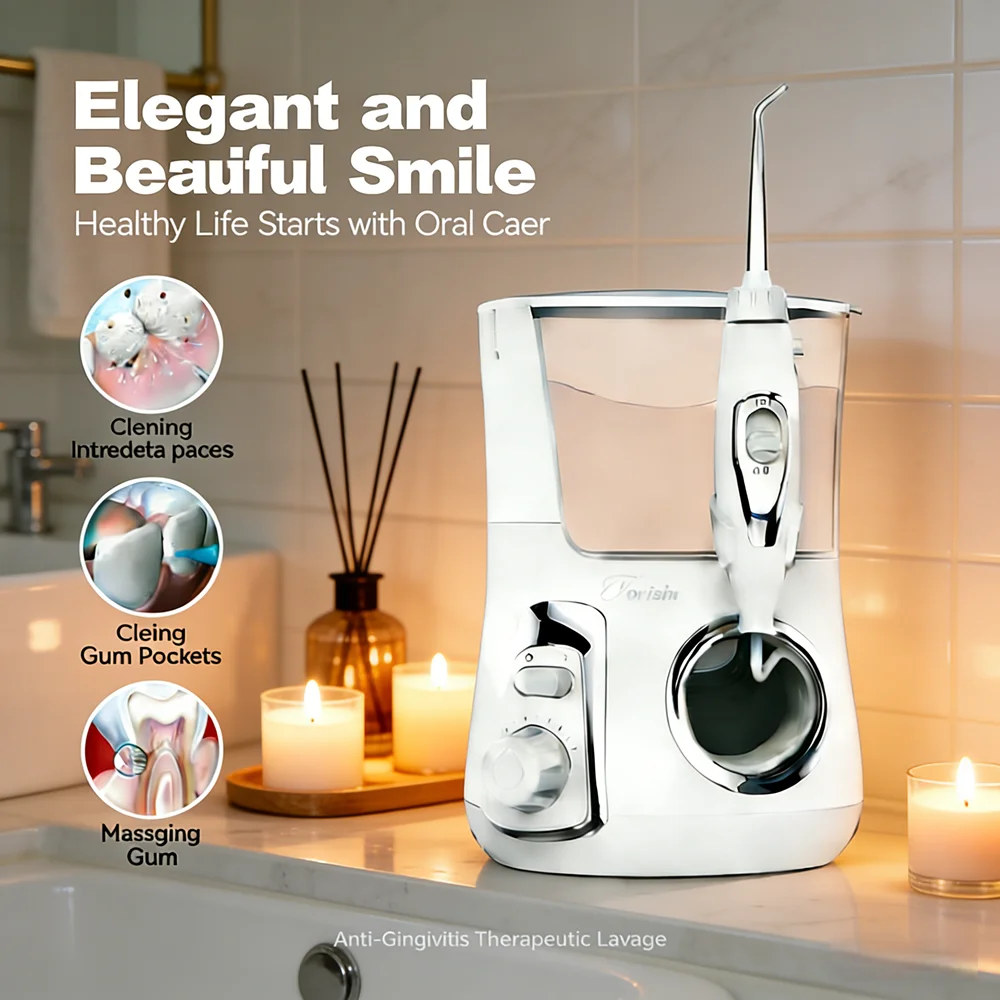 

800ML Corded Electric Oral Irrigator, 10 Customizable Modes 5 Nozzles, Dental Water Flosser to Eliminate Mouth Odor & Decay