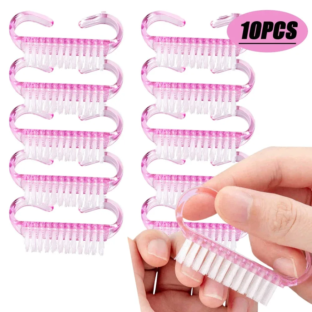 

1-60Pcs Hard Cleaner Horn Nail Brushes 5 Colors Nail Art Manicure Pedicure Remove Dust Plastic Cleaning Nail Brushes Salon Tools