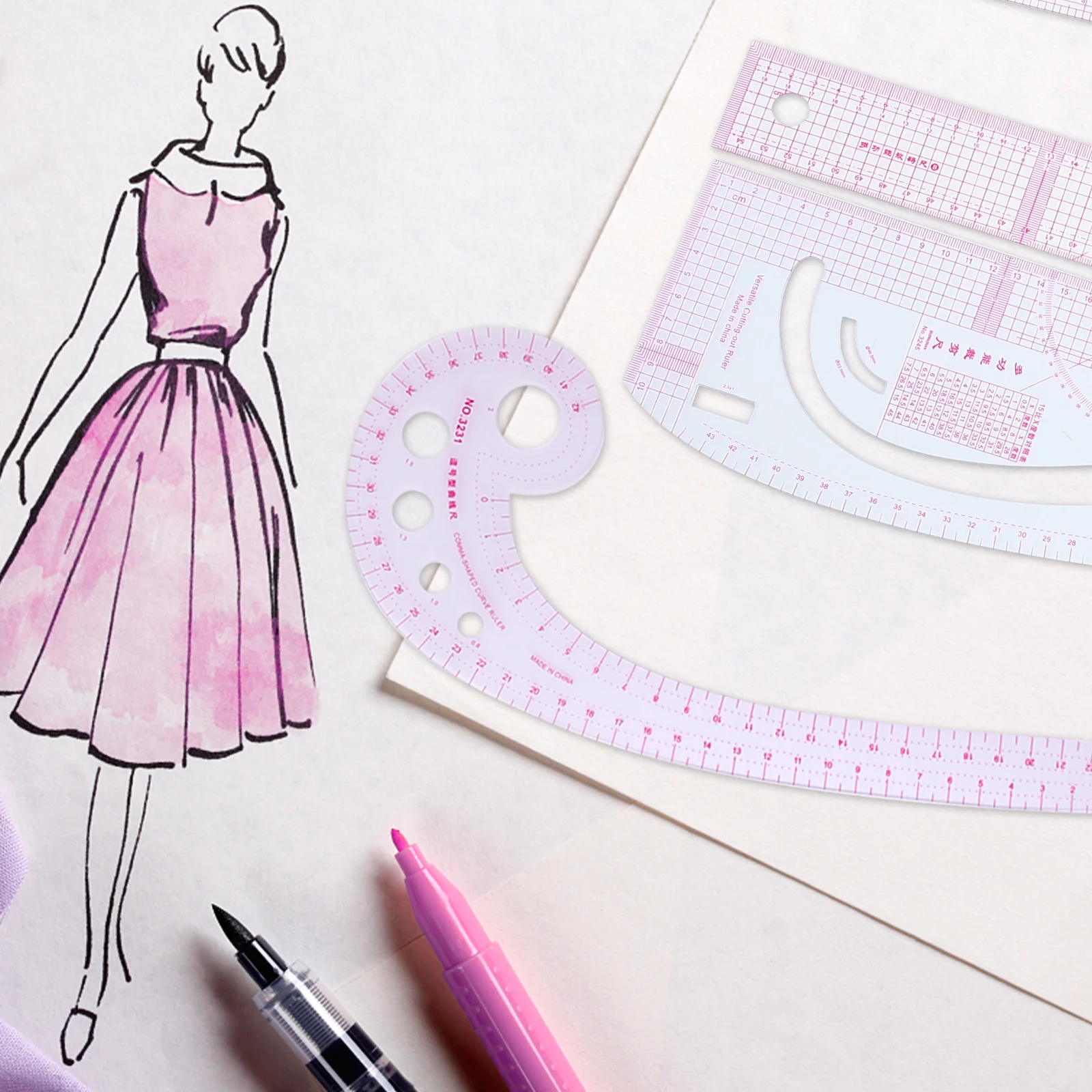 

1 set 1 Set For Clothing Making Diy Patchwork Suit Plate Making Ruler Tailor Craft Tool Fabric Cutting Gauge Curve Ruler