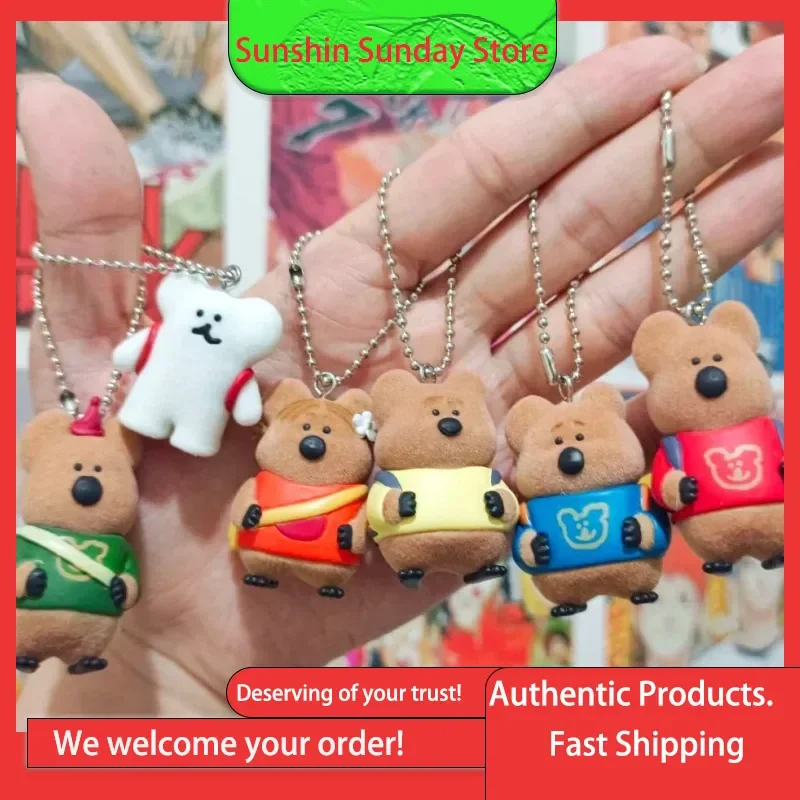 

Подлинная серия Pepper Bear Campus Friends, милый город, флокированный Meng Li, очаровательная подвеска из бисера, слепая коробка, периферийные куклы, фигурки