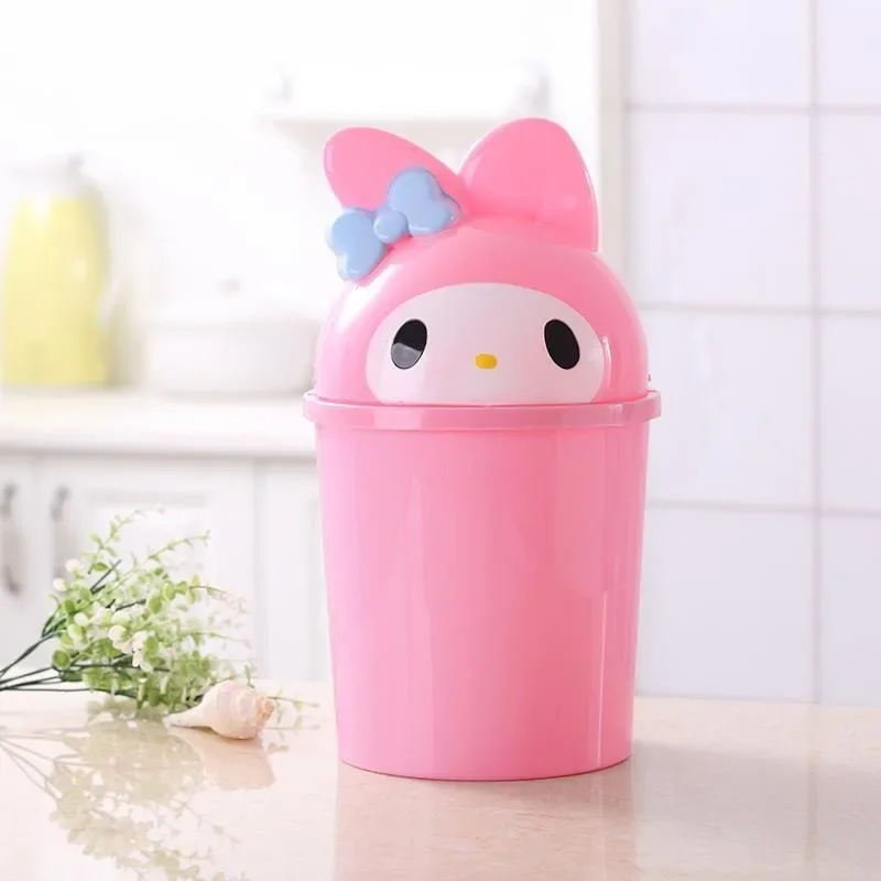 Cute My melody creative cartoon pattern home bedroom living room fashionable and simple new large capacity plastic trash can