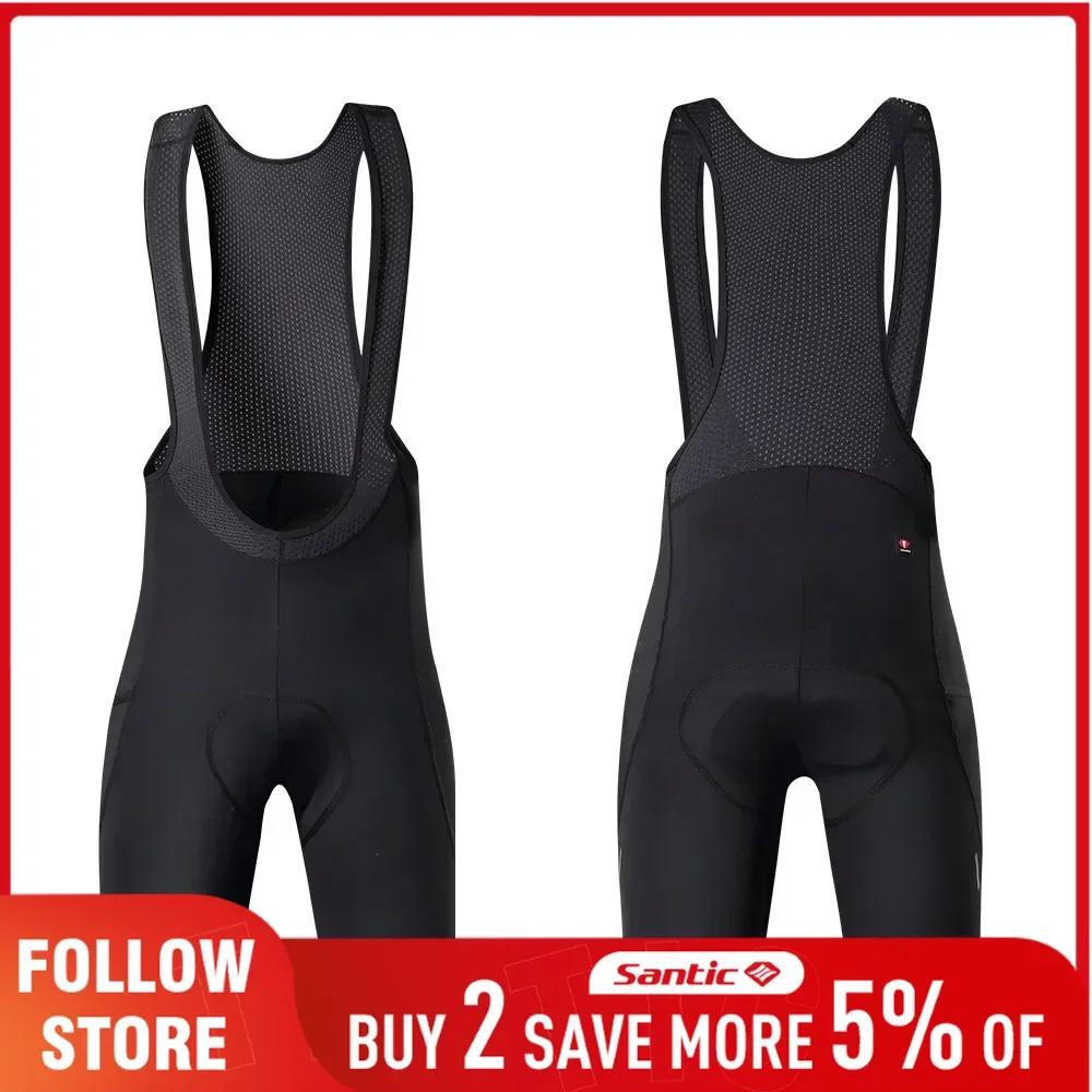 Santic Men's Cycling Bib Shorts Summer Breathable 4D Padded Bicycle Tights Outdoor Quick Dry MTB/Road Biker 1/2 Bibs Short Pants