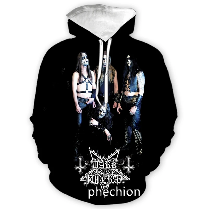 phechion New Fashion Men/Women Dark Funeral Band 3D Print Long Sleeve Hoodies Casual Hoodies Loose Sporting Pullover A147