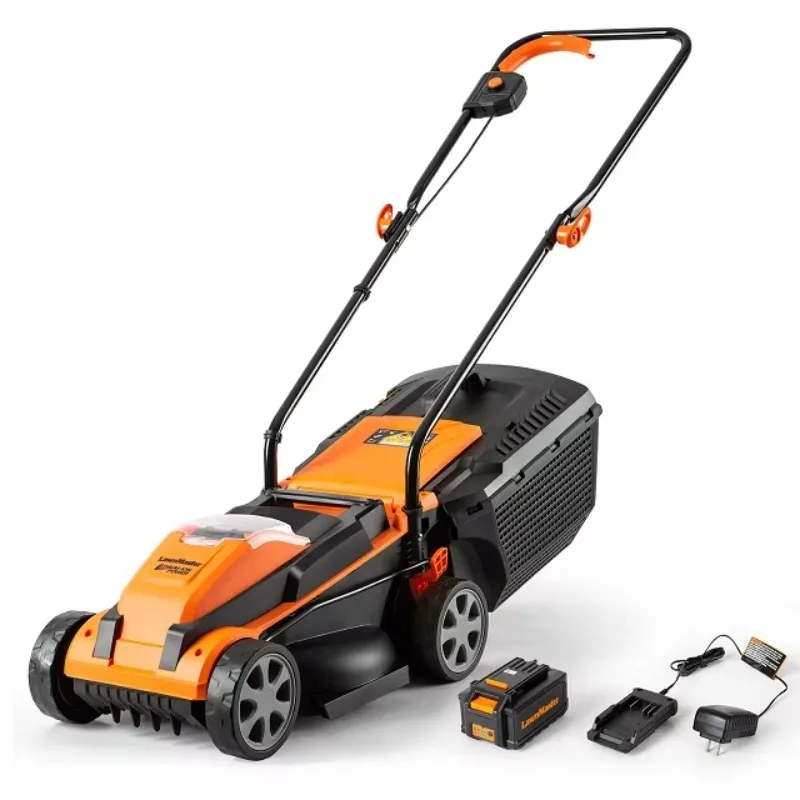 LawnMaster Cordless Lawn Mower 24V Lithium-Ion,13-Inch,4.0Ah Battery & Charger Included CLM2413A