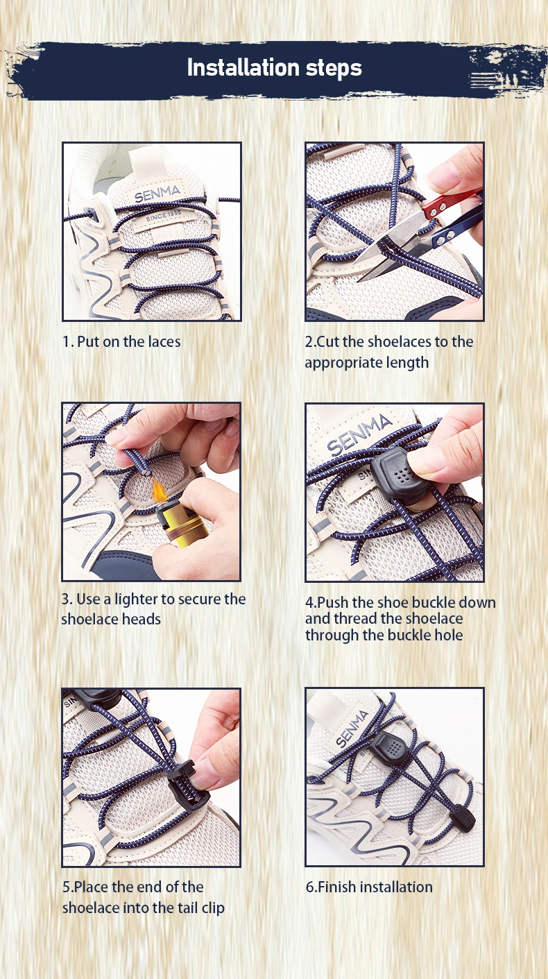 Elastische, runde Schnürsenkel ohne Binden mit Druckverschluss, ideal für Schuhe, die man nicht binden muss, geeignet für Kinder, Erwachsene, Sneaker, Wanderschuhe und Laufschuhe. – Detail 7