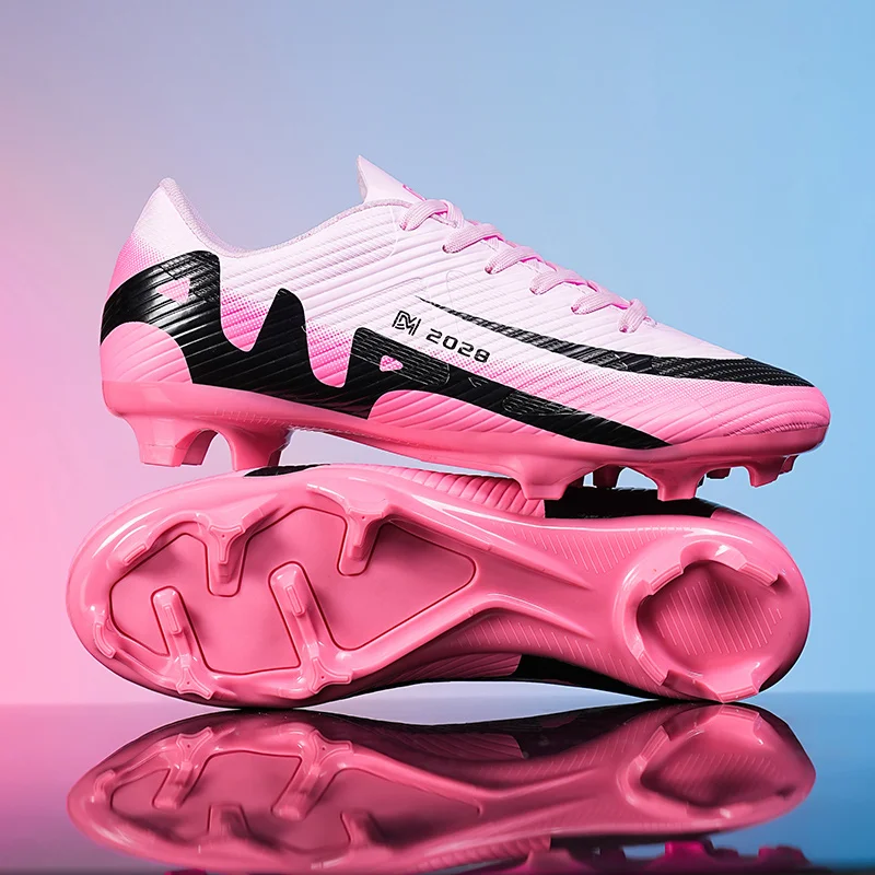 

High Quality Mens Soccer Shoes Society Ultralight Turf Soccer Cleats Kids Sneakers Training Football Boots Chuteira Campo 32-46