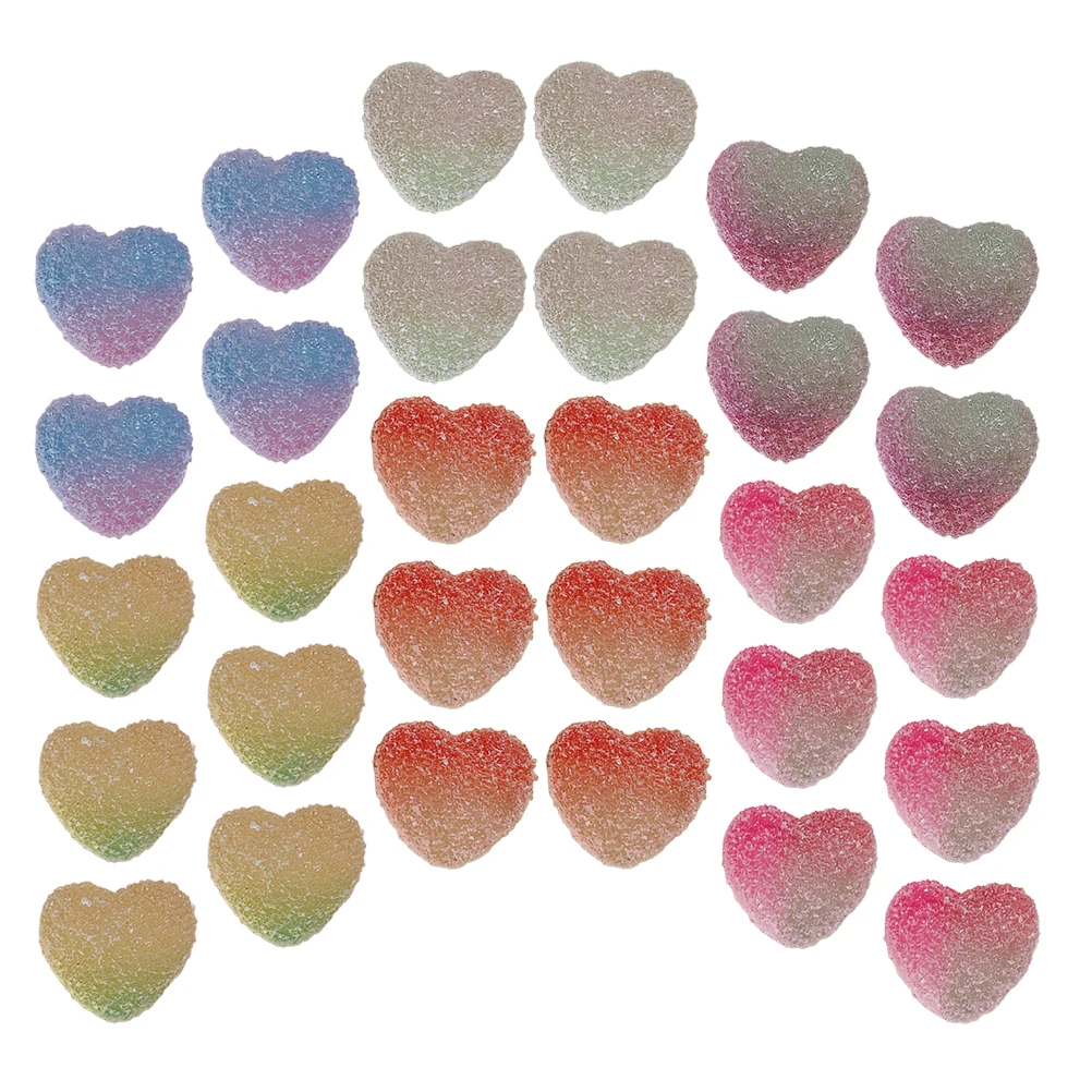

50 Pcs Earrings Simulated Love Candy Decoration Resin Charms for Jewelry Making