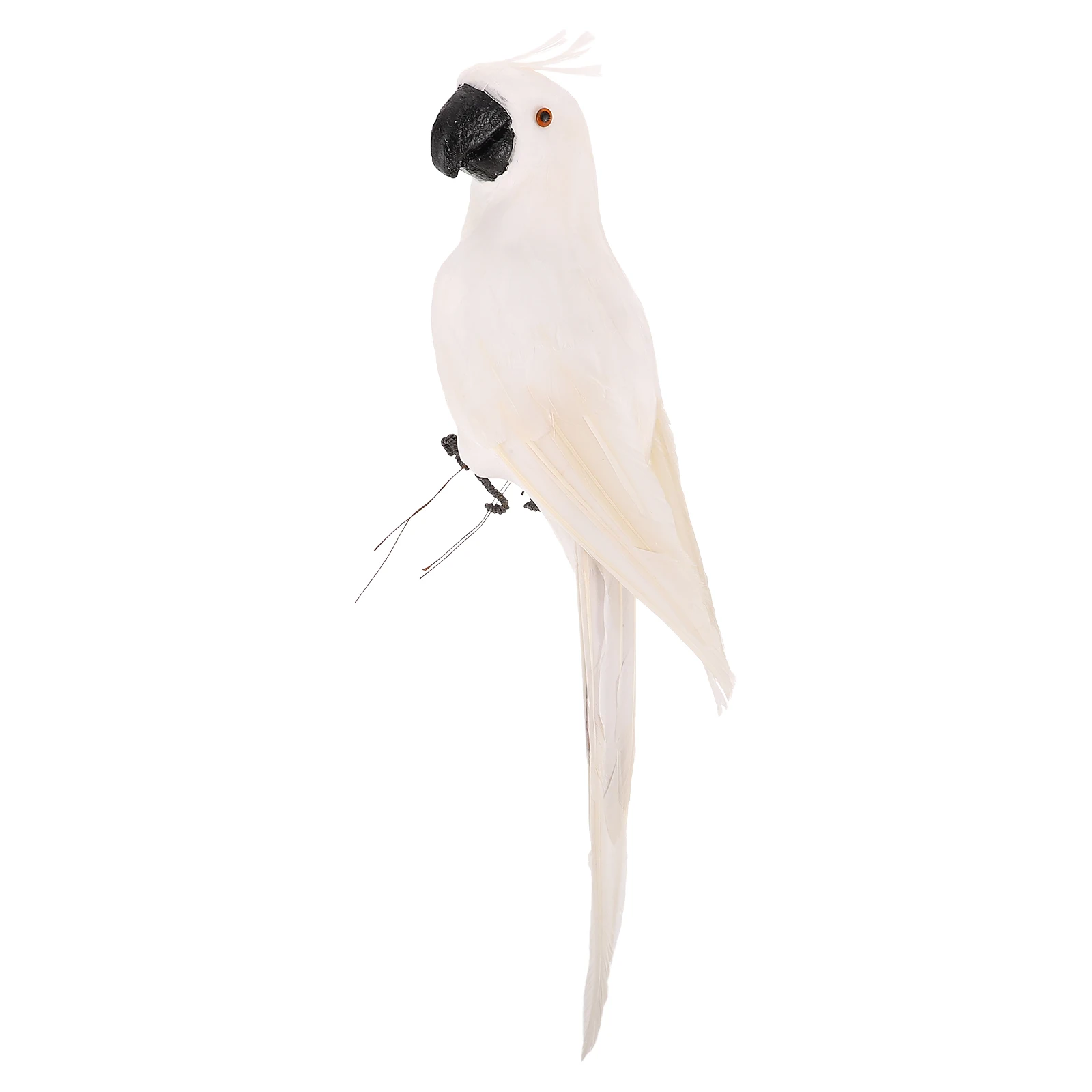 

Parrot Crafts White Tropical Animal Statue Decor Durable Lovely Design Adorable Garden Yard Park Decoration Accessories