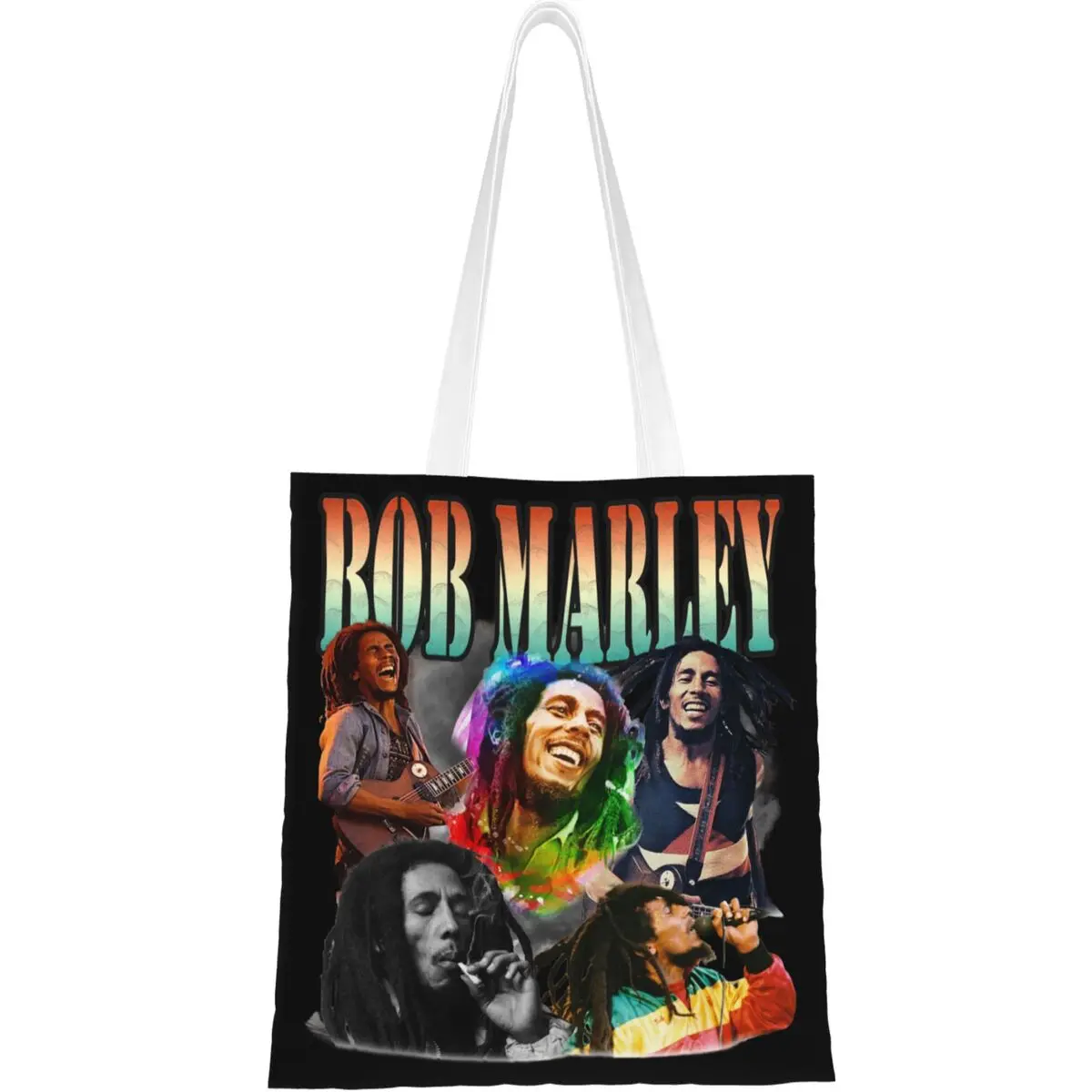 Bob Marley Merch Canvas Tote Bag for Women Simple style Rasta Reggae Music Fashion Bags Handbang