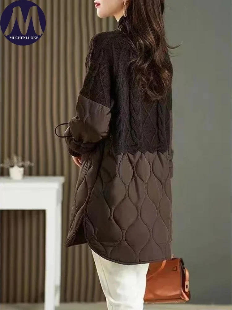 Maglione da donna autunno/inverno nuovo stile pigro mezzo collo alto maglioni impiombati Top moda coreana Casual pullover lavorati a maglia allentati