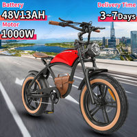 Hidoes B10 Electric Bike 1000W Motor 48V13AH Lithium Battery Motorcycle E Bike 20*4.0 Fat Tire Adult Mountain Electric Bicycle