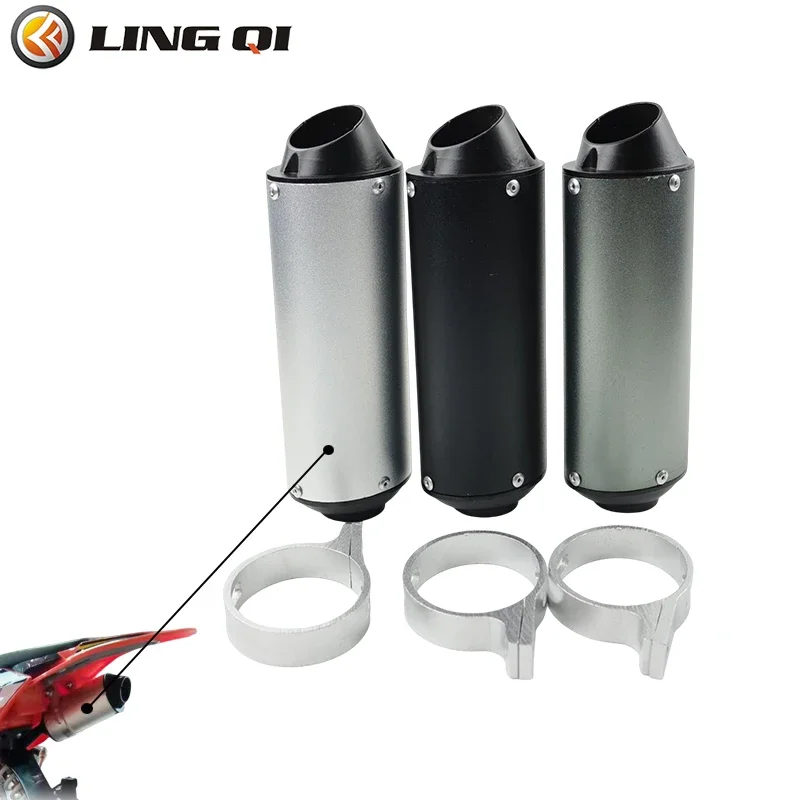 Onleeypp ท่อไอเสียทรงกระบอกปล่อยปลาเข้าปากท่อไอเสียเพื่อหลบหนีโมโต110 150CC 125และอุปกรณ์เสริมที่ทนทาน