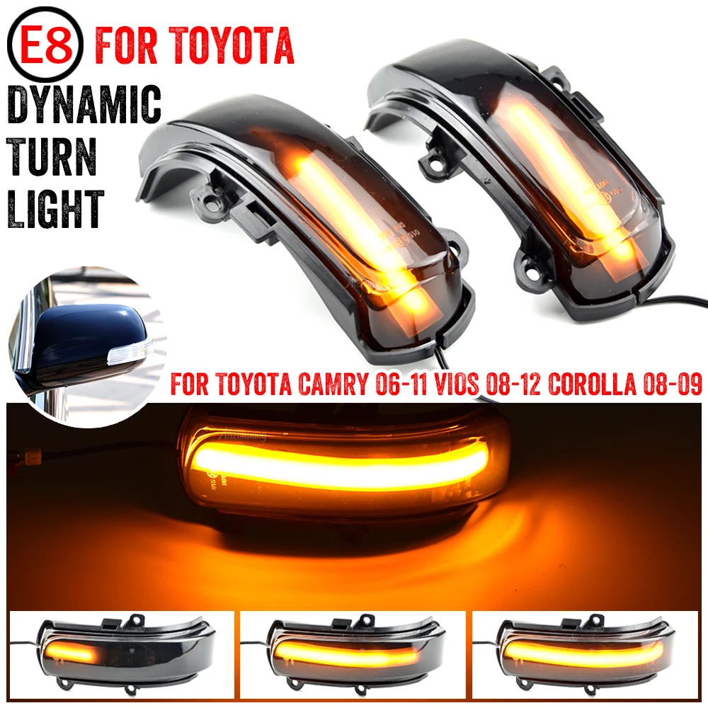 

LED Dynamic Side Mirror Indicator Blinker Sequential Light For Toyota CAMRY 2006-2011 VIOS 2008-2012 Corolla 2008-2009