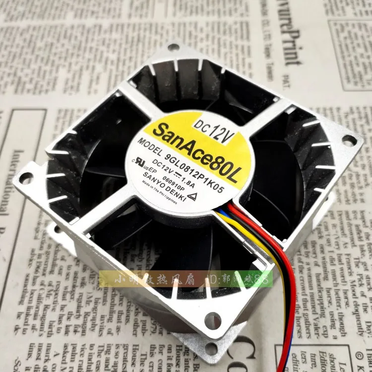 9GL0812P1K05 8038 12V 1.8A 8 CENTÍMETROS FÃ de METAL de ALTA RESISTÊNCIA À TEMPERATURA