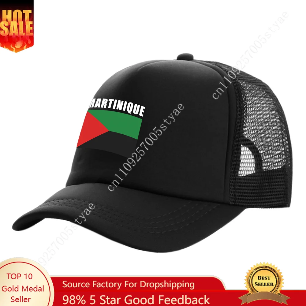 

Martinique Flag Trucker Caps Man Woman Baseball Cap Fashion Sunhat Adjustable Snapback Hat Outdoor Summer Breathable Dad Hats