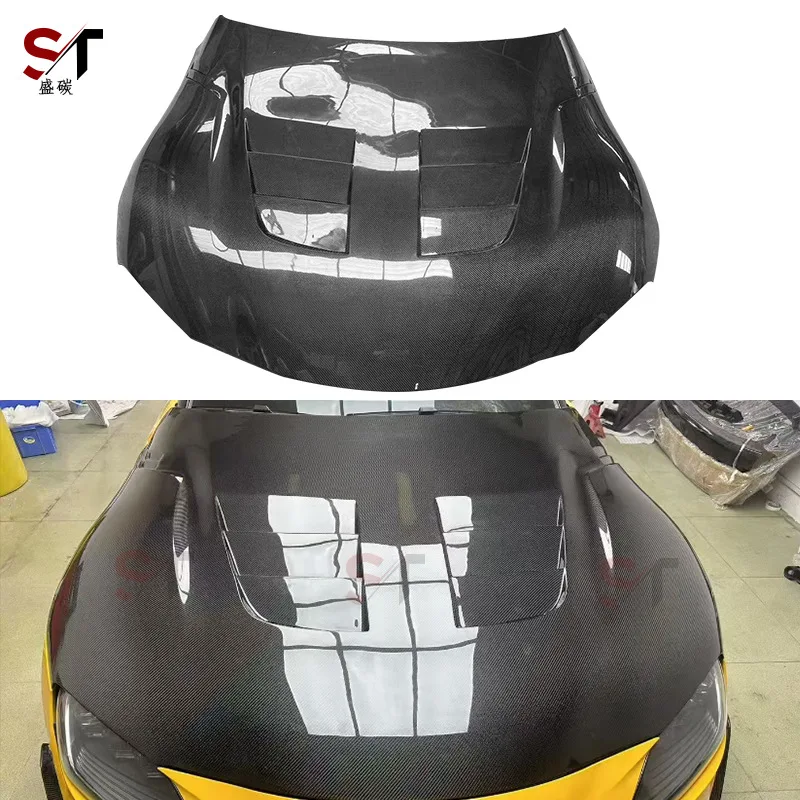 

Подходит для Toyota Bull Demon King SUPRA A90 A91, крышка из углеродного волокна, капот с открытым отверстием, модифицированная передняя крышка, объемная