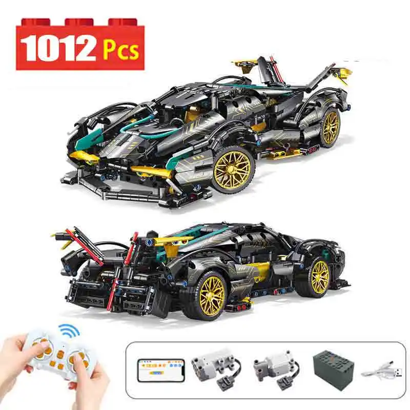 

1012 Pcs Technical Lamborghinied V12 Concept Remote Control Sports Car Building Blocks Birthday Gifts for Boys and Kids Gifts