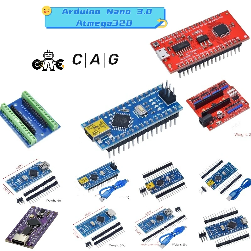 For Arduino Nano 3.0 Atmega328 Module CH340 Serial Port Module PCB Development Board CH340 Chip Simple Expansion Board