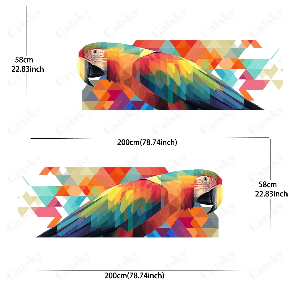 Parrot Pattern Stickers/PVC (Polyvinyl Chloride) Decorative Decals for Car Body/Door Sides - Universal Fit for All Cars car viny
