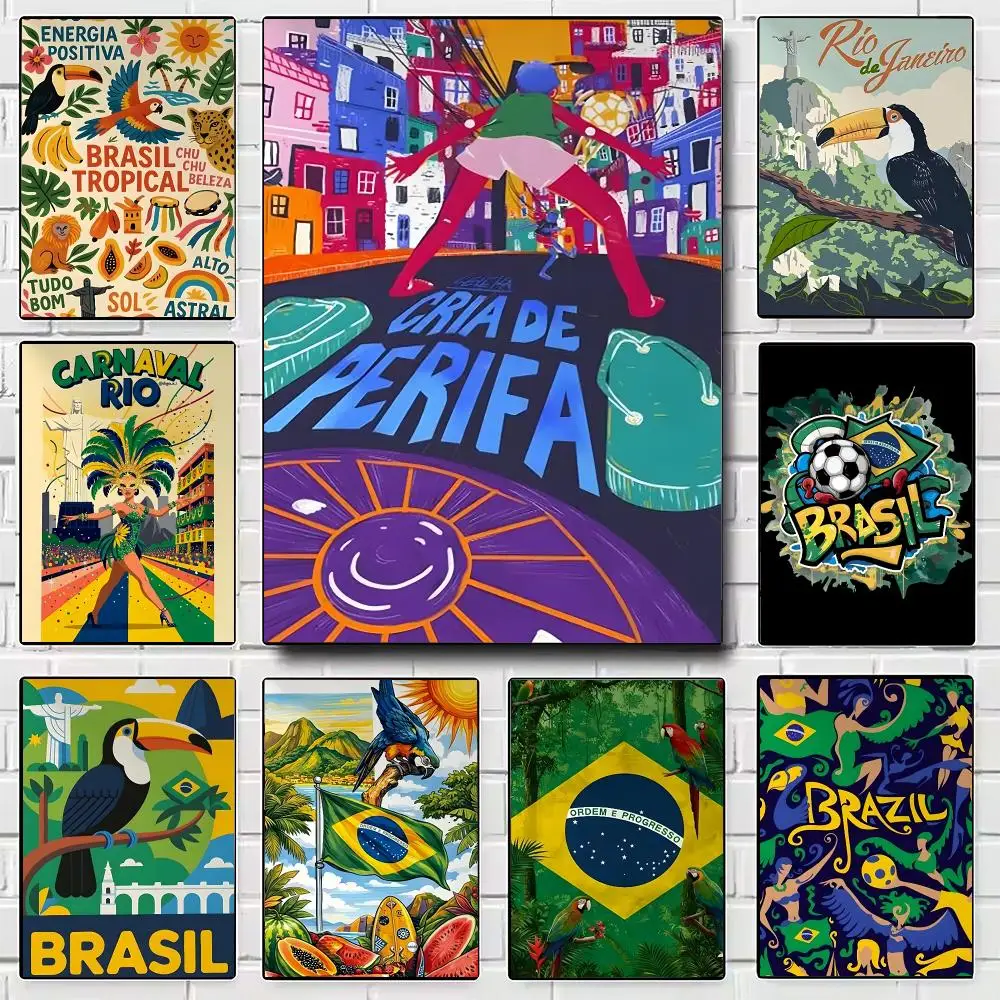 Pattern Brazil Theme Art Poster Modern Wall Art for Bedroom Living Room Cafe Bar Aesthetic Home Decor Gift