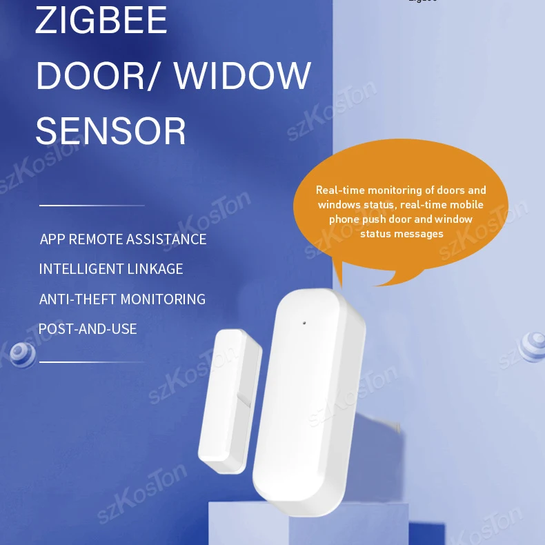 Wifi ZigBee Door Window Sensor Detector Tuya Smart Life App Home Security Protection Alarm System For Alexa Google Assistant