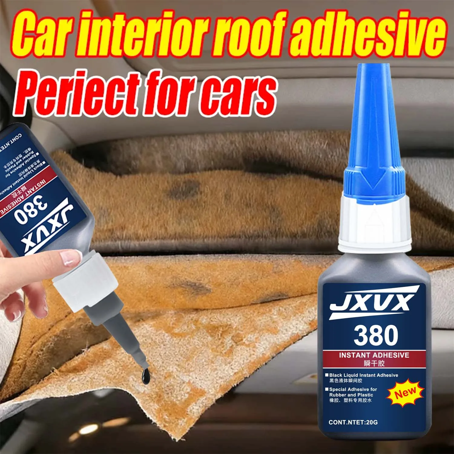 380 Black Instant Super Glue Rubber Special Adhesive Resistant Glue for Rubber Strip Gasket Ring Repair Industrial Use,1-6pcs.