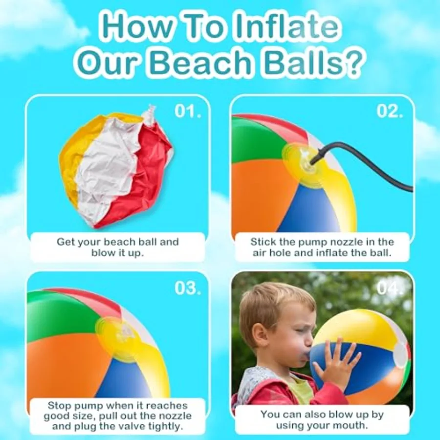 23 قطعة كرات الشاطئ قوس قزح السائبة مجموعة متنوعة 10 5 بوصة (10) 12 بوصة (3) 20 بوصة أحجام كبيرة كرة الشاطئ نفخ الفينيل بركة اللعب