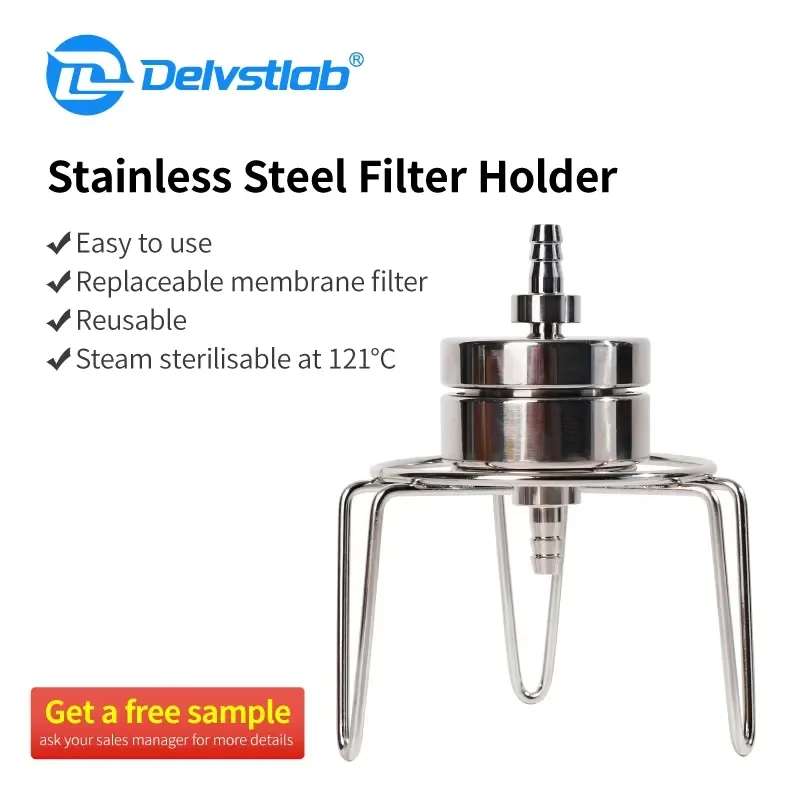 Delvstlab Replaceable Membrane Inline Filter Double Sealing Ring Stainless Steel Filter Holder for Lab