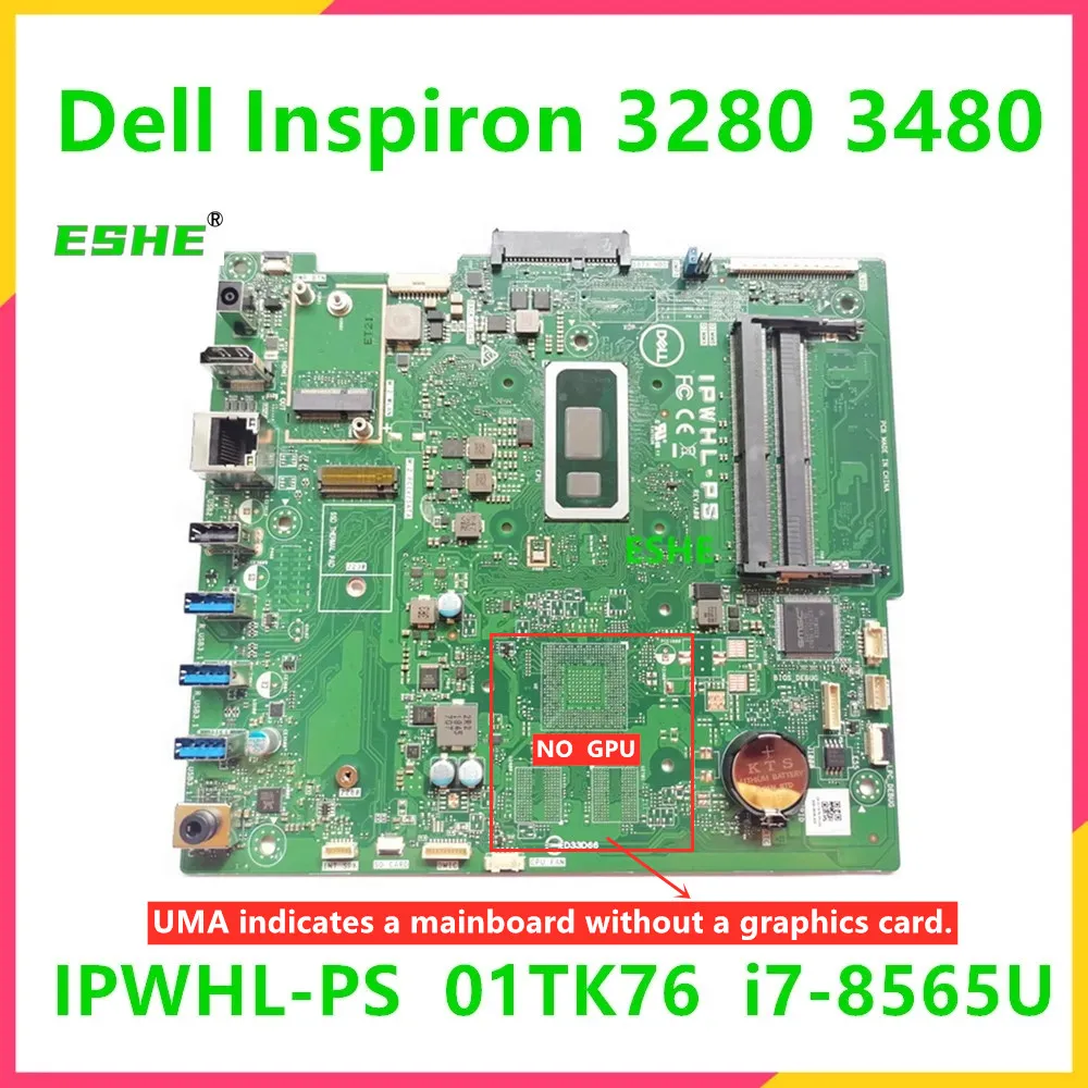 Imagem -02 - Placa-mãe Ipwhl-ps-all-in-one para Dell Inspiron 3280 3480 Aio i3 i5 i7 Cpu 01tk76 0nn7hk 02mgdd 0n6dhr