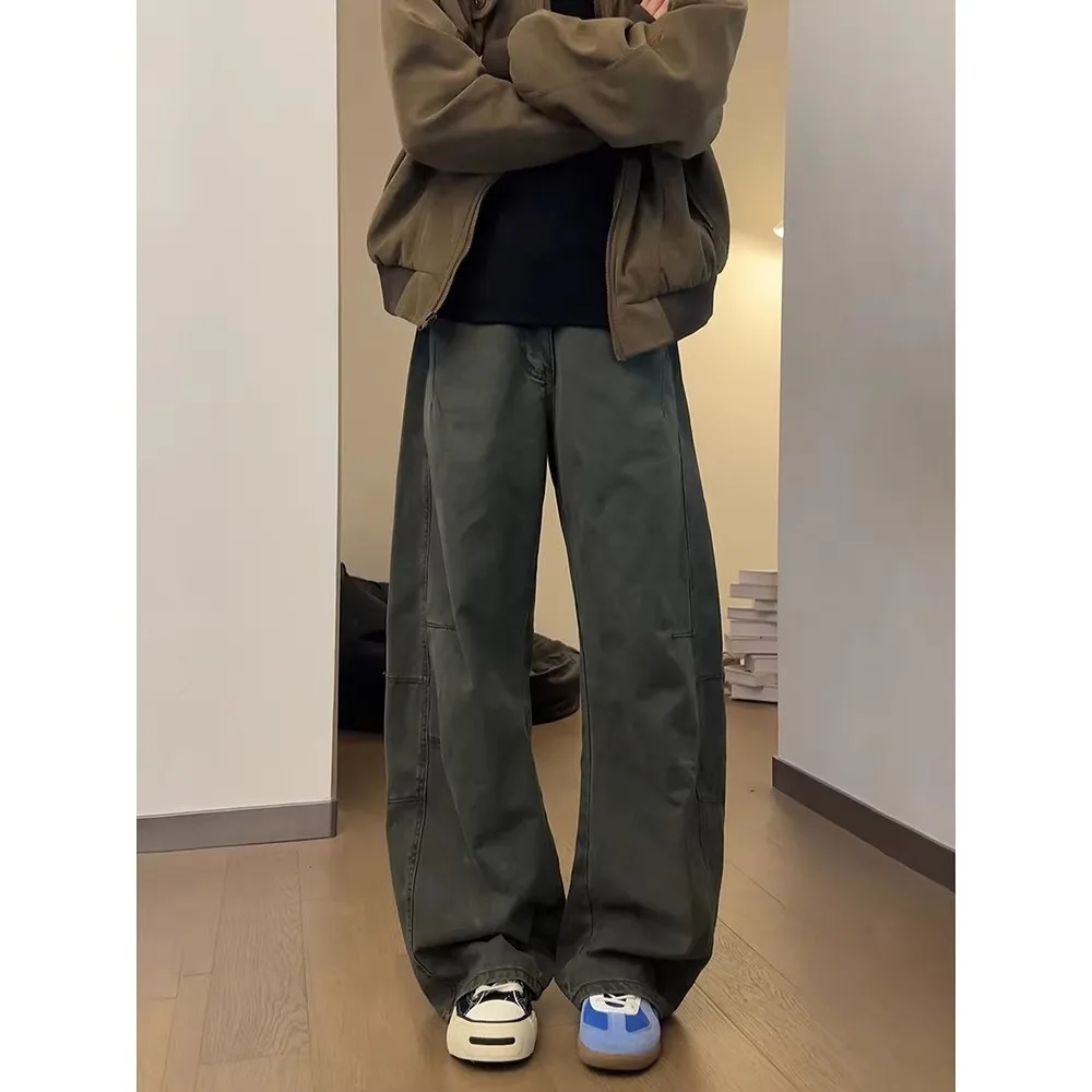 

Men's And Women's Autumn Winter Large Size 250 Pou American Drapey Scythe Straight Leg Wide Leg Jeans Workwear Casual Pants