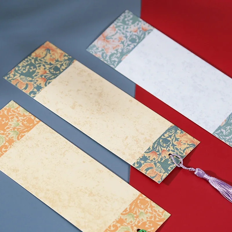 Chinese Style Xuan Paper Bookmark Batik Half Ripe Rice Paper Brush Pen Writing Calligraphy Creation Papier Handwritten Bookmarks