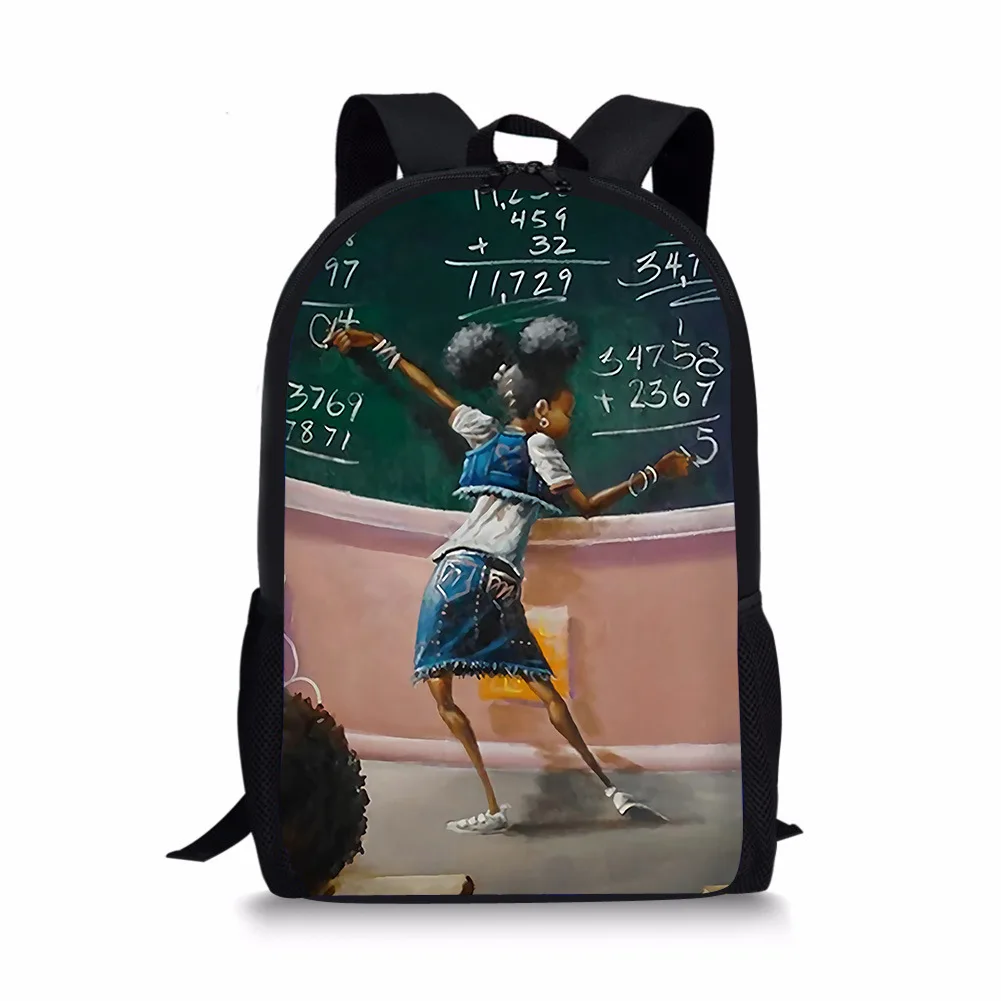 Classic Popular African girls Notebook Backpacks pupil School Bags 3D Printed Oxford Waterproof Boys/Girls Laptop Backpacks