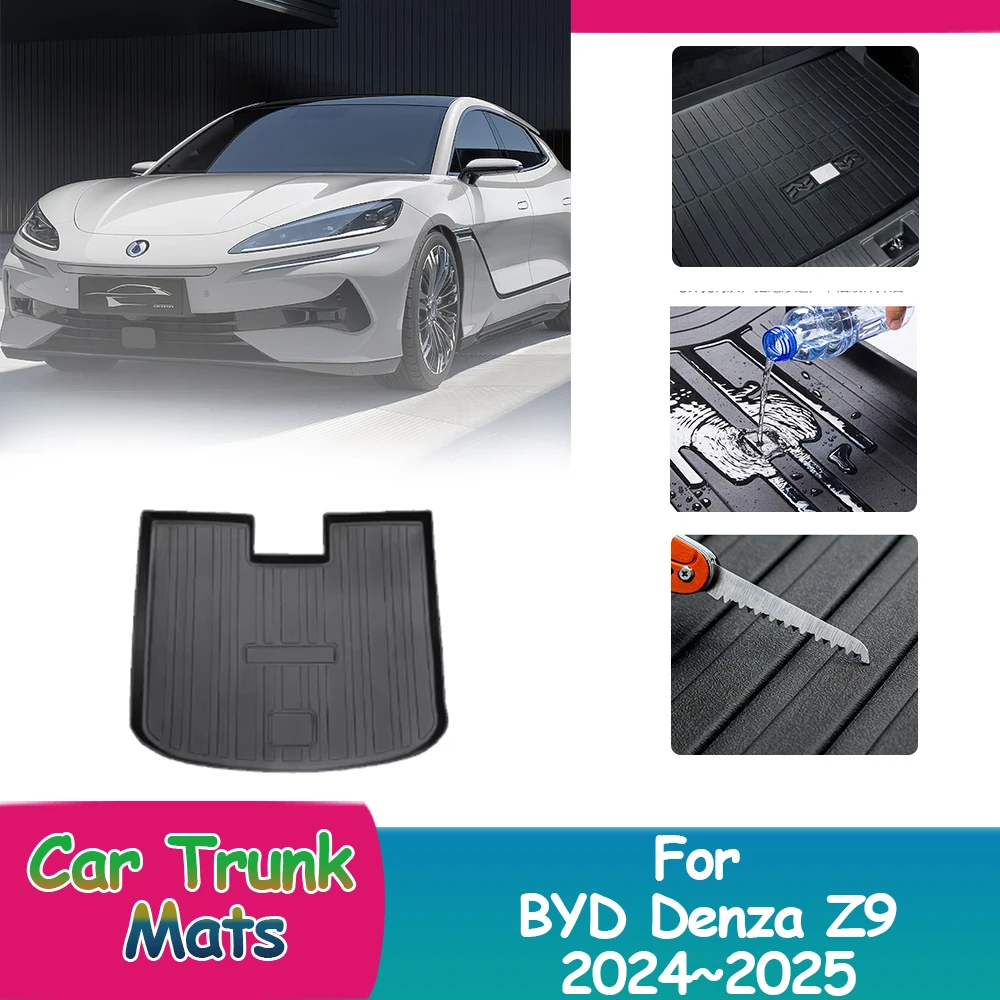 

For BYD Denza Z9 GT EV 2024~2025 Storage Carpets Coverage Custom Car Trunk Mats Waterproof Pads Luggage Cushion Accessories