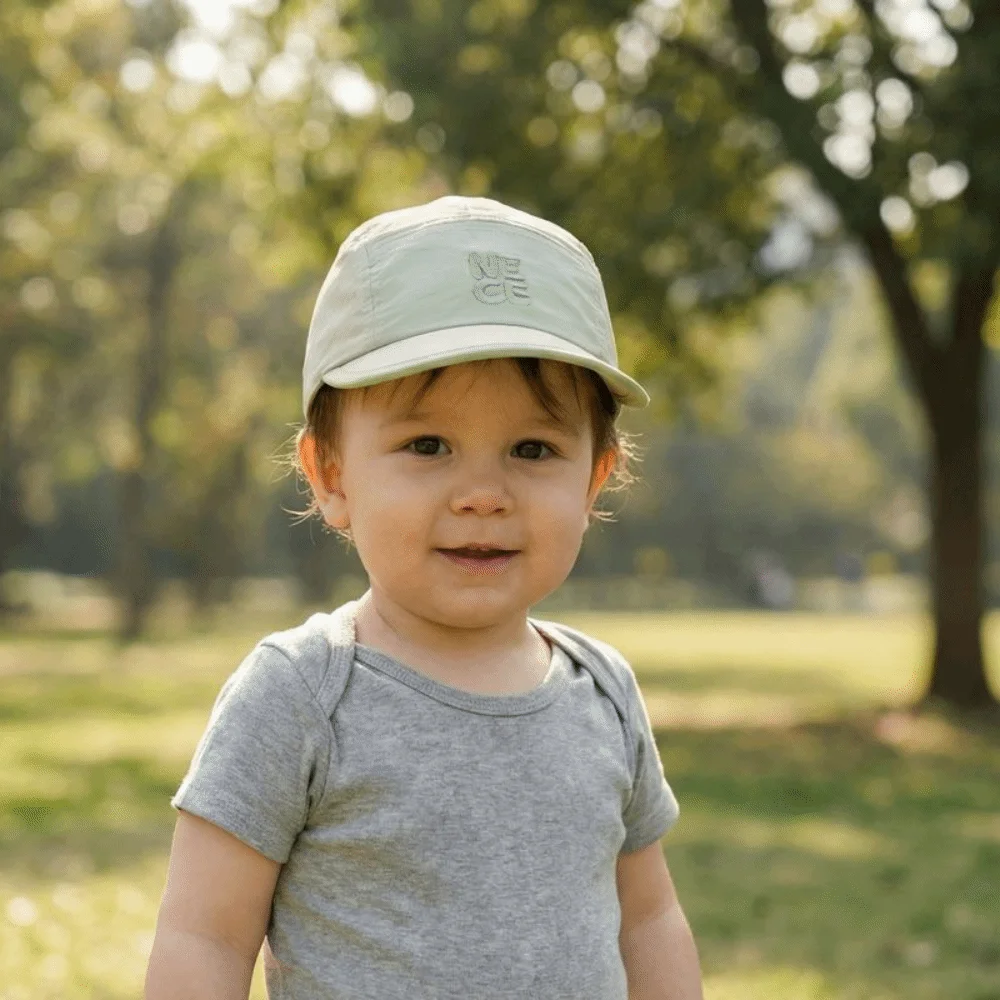 

Letter Embroidered Children Sun Hat Adjustable Short Brim Kids Baseball Cap Cloth Solid Color Quick Dry Peaked Cap Retro