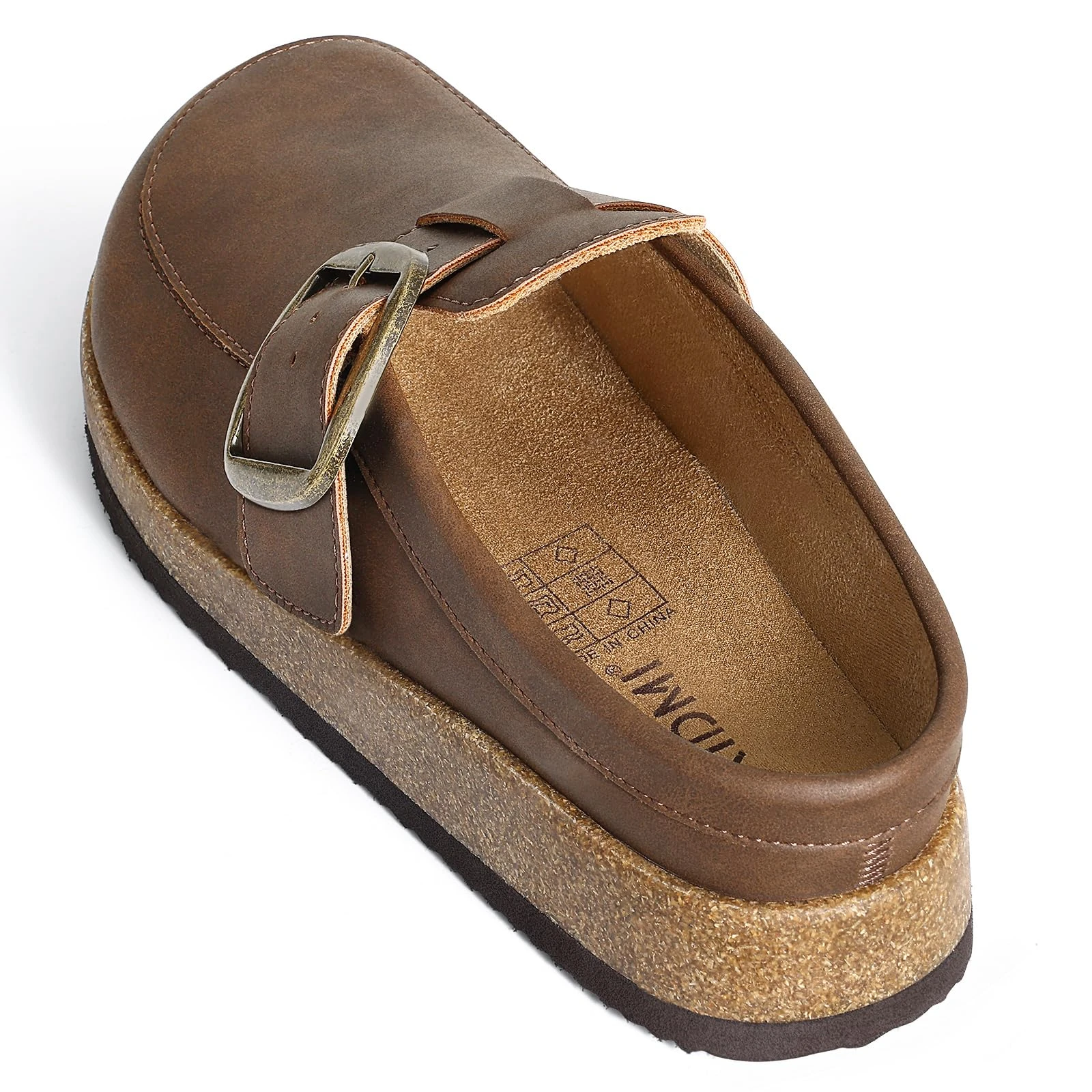 Comwarm Damen Clogs aus veganem Leder, klassisches Loafer-inspiriertes Design, Mules mit weicher Schaumstoffzwischensohle, Outdoor-Slipper für Damen – Detail 11