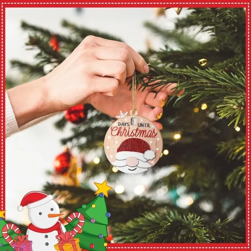 1-5PCS Christmas Countdown Hanging Ornament Santa Claus Tree Decoration Holiday Party Home Decor for Festive Celebration