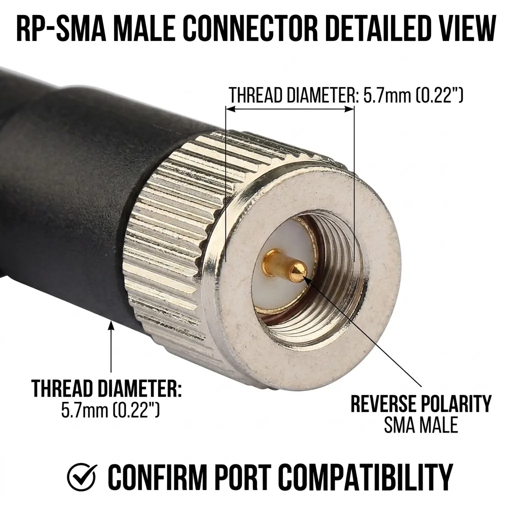 Superbat 2.4GHz 15dbi WiFi Router Tilt-Swivel Wireless LWU Antenna RP-SMA Male(Female pin) Connector
