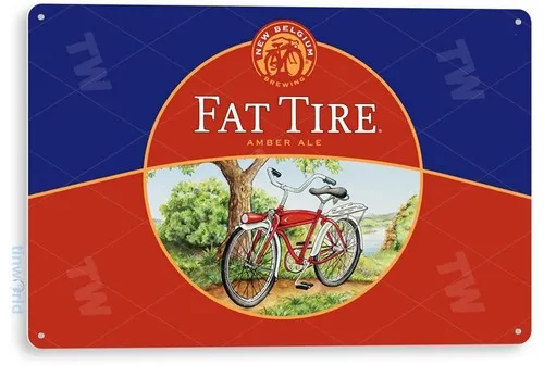 TIN SIGN Fat Tire Beer Metal Art Store Pub Brew Beer Liquor Shop Bar Cave A363 --Tin Sign